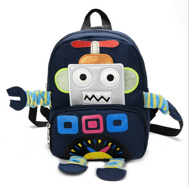 Peuter Kids Jongens Meisjes Leuke 3D Cartoon Robot Rugzak Schooltas Schoudertas Kinderen Rugzak Kinderen: Deep Blue