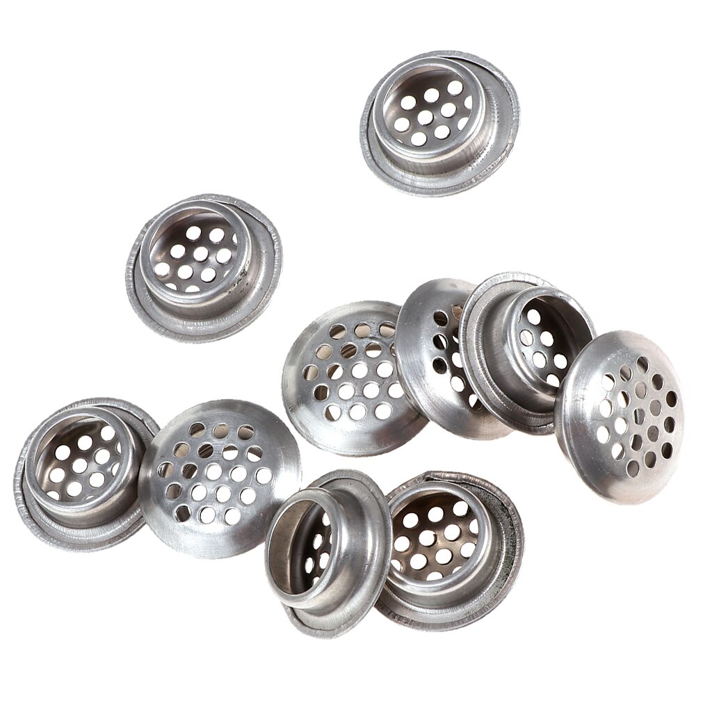 10x Stainless Steel Round Cabinet Air Vent Cover Perforated Mesh Hole Louver