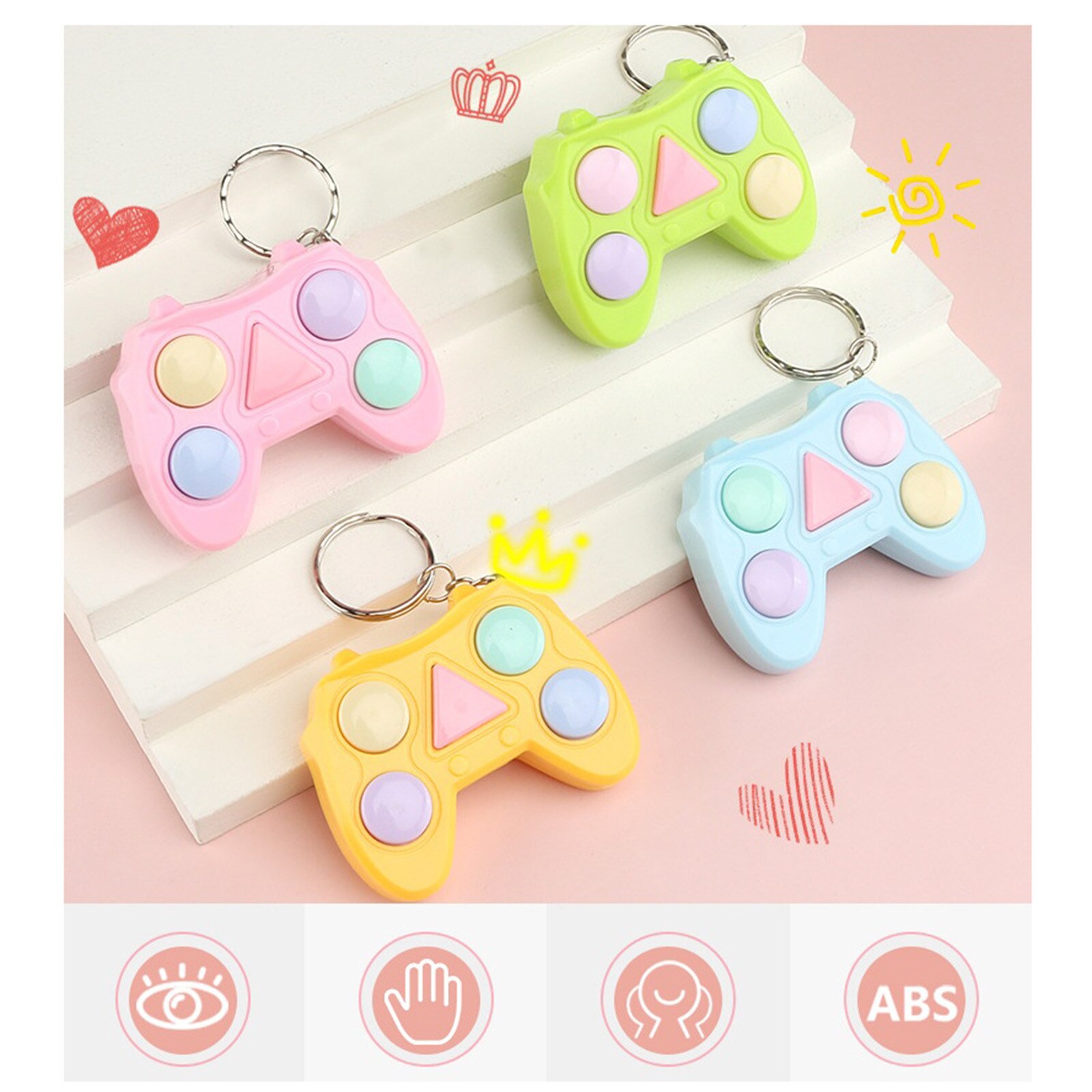 Mini Griff Spiel Keychain LED Elektronische Speicher Spiele Für freundlicher Erwachsene Gamepad bilden Würfel Gerät Keychain Pädagogisches Spiel Spielzeug