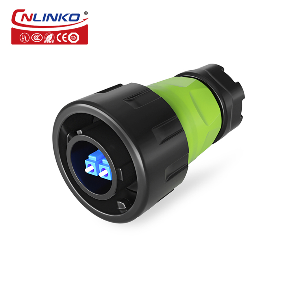 CNLINKO LC to LC Optical Fiber Connector IP68 Waterproof Single Mode Fiber Optic M24 Industrial Computer System Signal Connector: black