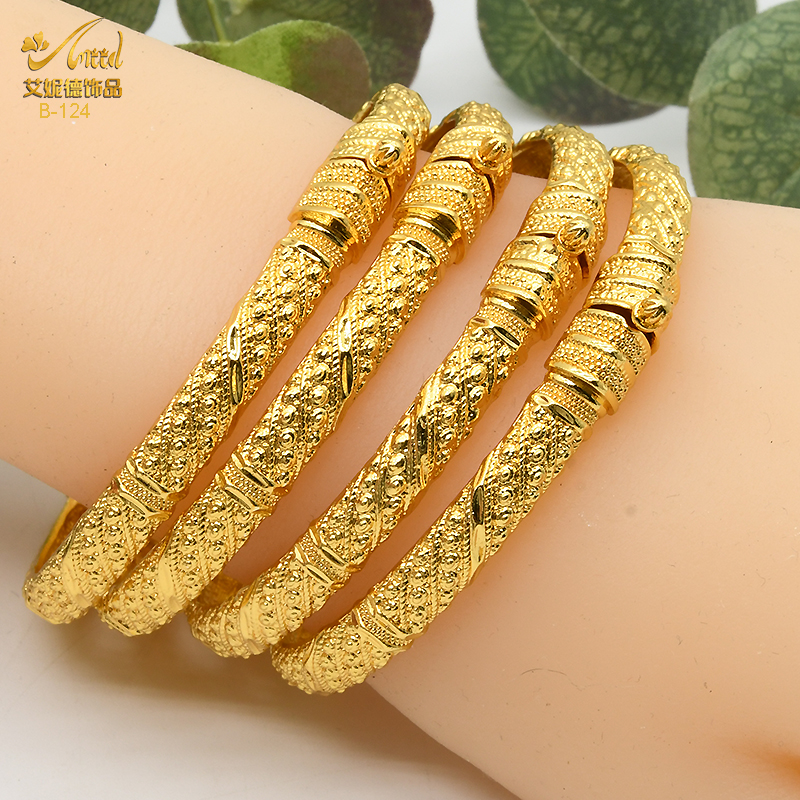 Dubai Armreifen Für Frauen Nahen Osten Gold Farbe Armreif Äthiopischen Saudi-arabischen Armbinde Hochzeit Braut Schmuck Afrikanische Geburtstag: Lila