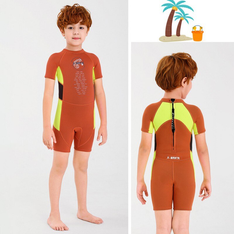 Stijl 2.5Mm Neopreen Kids Swimwears Duikpakken Shorts Mouwen Jongens Surfen Rash Guards Snorkel Kids Wetsuits
