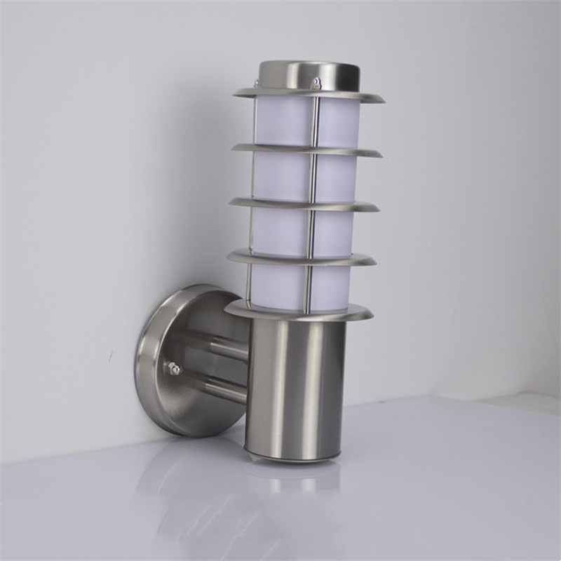Modern Outdoor Light Waterproof Stainless Steel Wall Lights E27 For Garden Balcony Corridor Exterior Wall Lamps Fixtures Sconce: Light Grey / changeable / 6W