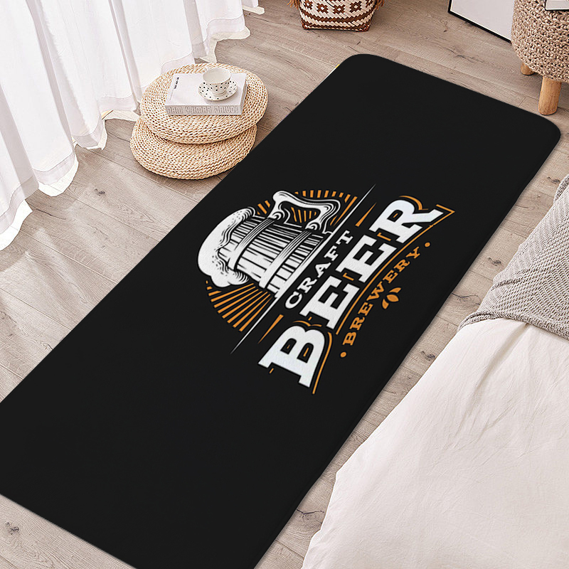 Non-slip Foot Mat Beer Room Decorating Items Carpet for Kitchen Floor Hallway Treadmill Living Room Flannel Bathmat Custom Rug