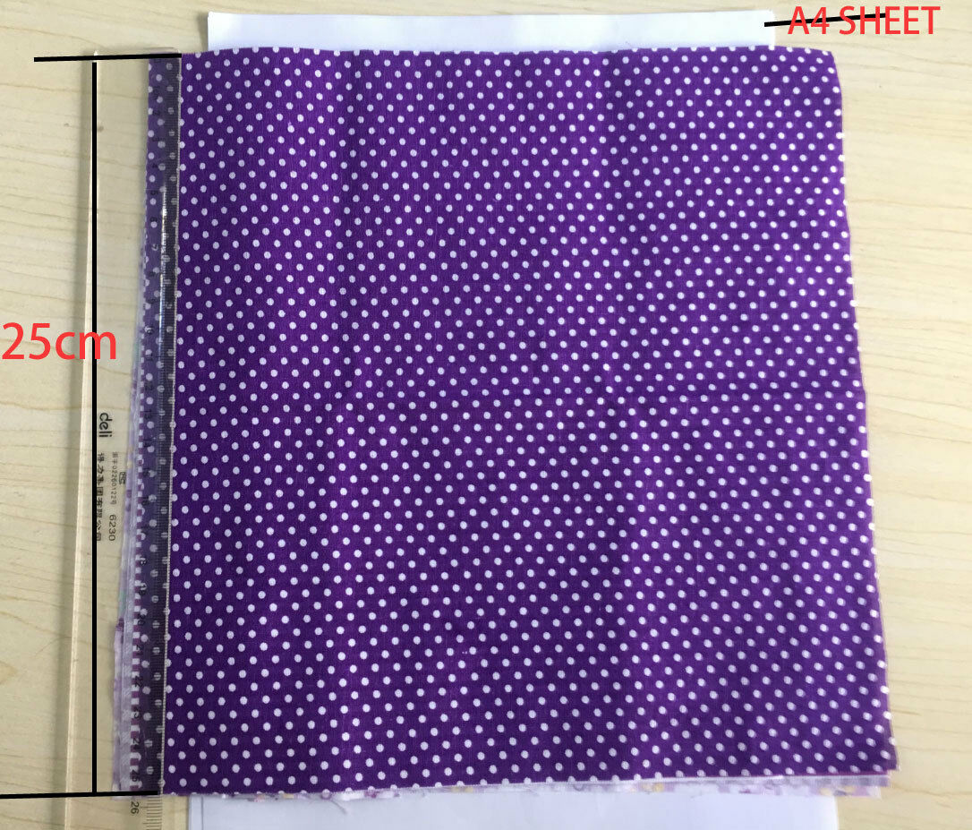 Series 7 pieces Assorted Pre-Cut Bundle Charm Cotton Quilt Fabric 25cm x 25cm for DIY Sewing Craft Flower Fabric