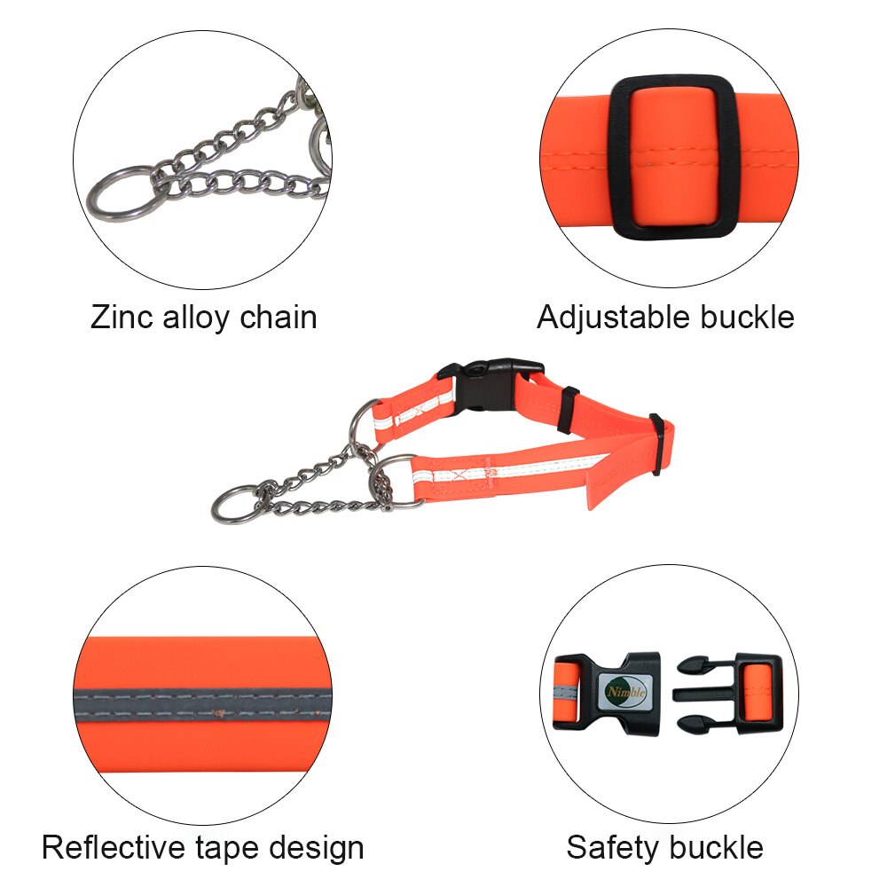 Hondenhalsband met ketting van pvc, reflecterend kussen, anti-bijt, verstelbare trainingshalsband voor grote en kleine honden, puppyproducten