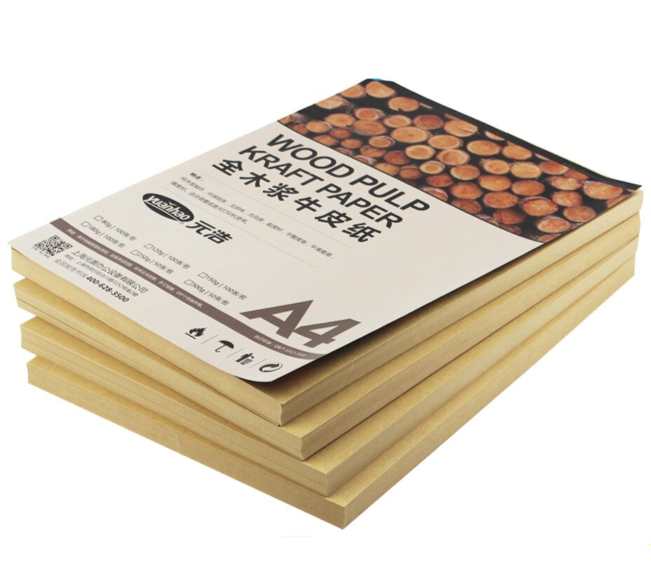 Papier kraft multifonctionnel A4 250/300g papier kraft de fait main 50 feuilles/paquet
