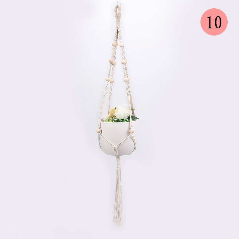 Sales 100% Handmade Macrame Plant Hanger Flower Pot Hanger for Wall Decoration Countyard Garden Decor: 10