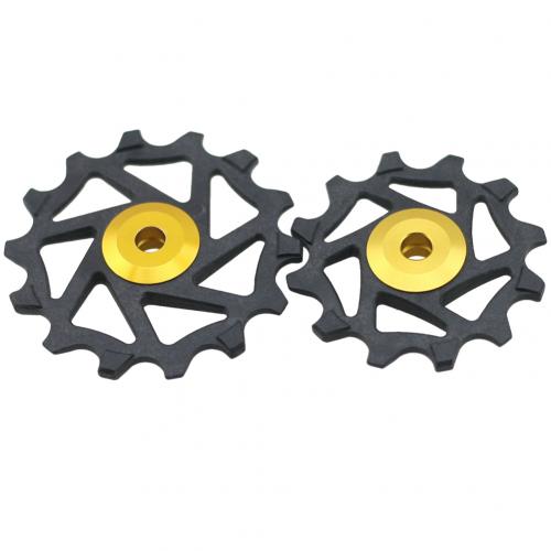 Rueda de polea de rodamiento de cerámica 12T 14T para Shimano XTR M9000 M980 M8000 piezas de repuesto para accesorios de bicicleta: Amarillo