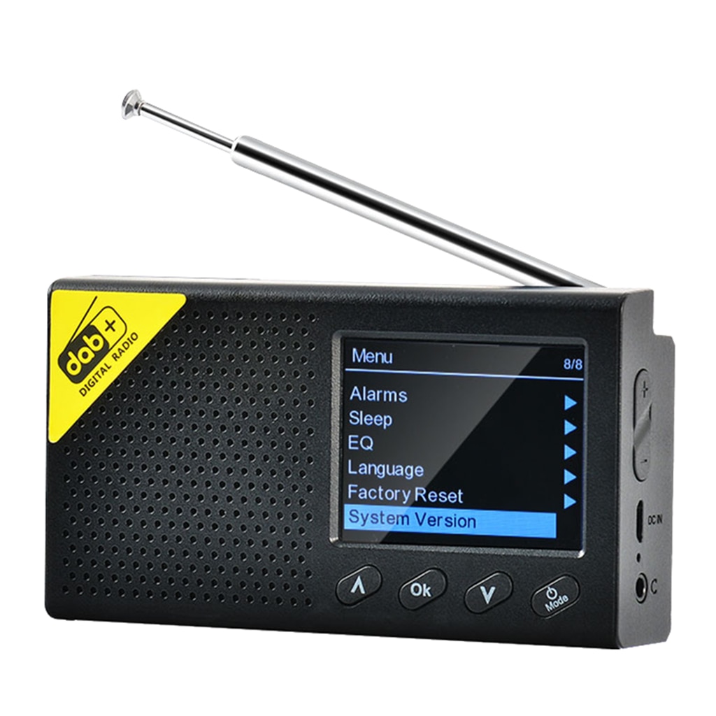 DAB+ FM Radio, Portable DAB Radios Rechargeable Digital Radio with USB Charging (Black)