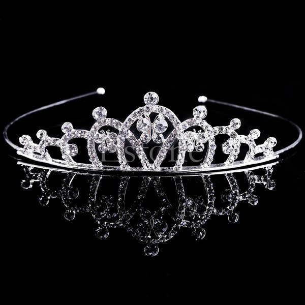 Vintage Bruiloft Bruids Kristal Strass Hoofdband Kroon Haar Accessoires Tiara U90E: 4