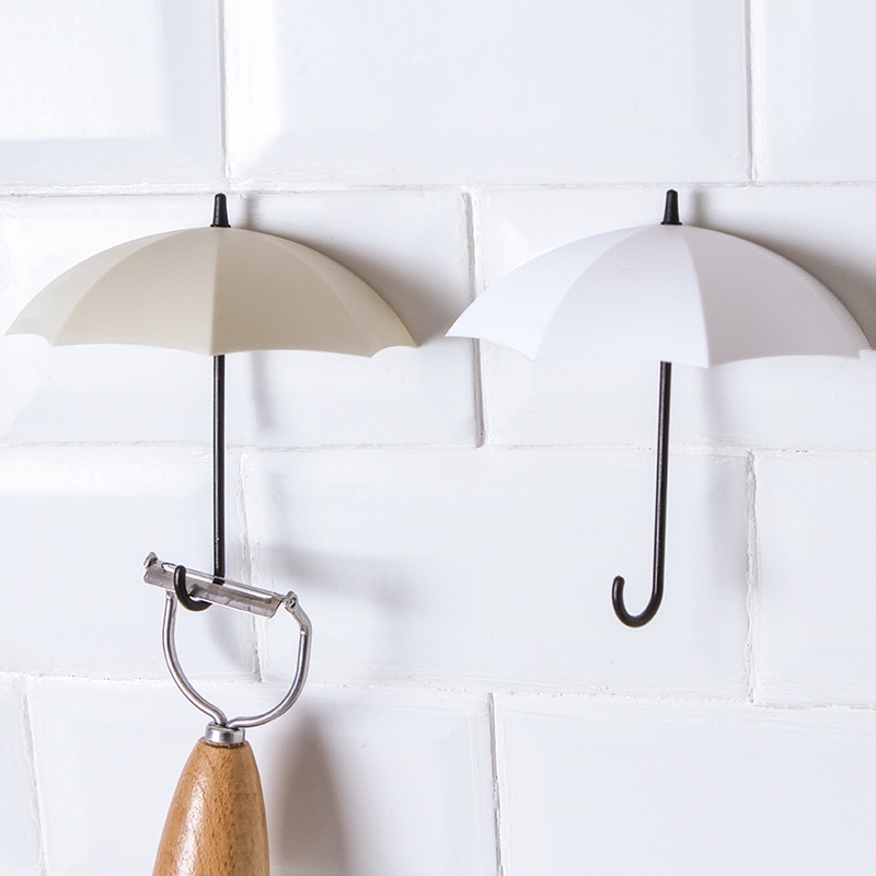 3PCS/Lot Umbrella Shaped Key Hanger Rack Home Decorative Holder Wall Hooks Kitchen Organizer Bathroom Accessories