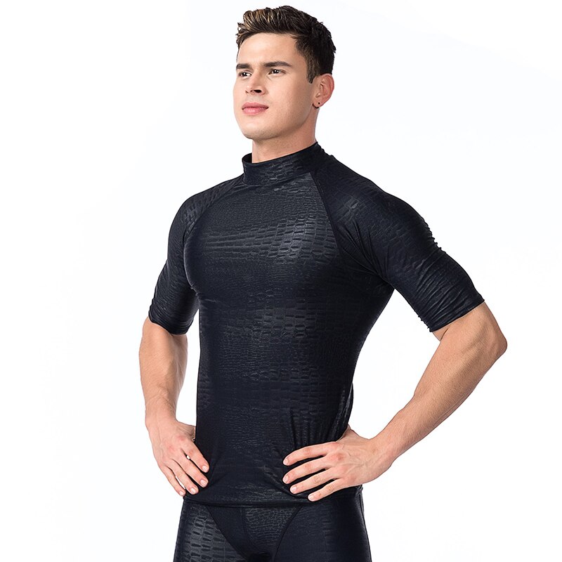 Sbart langærmet rash guard mænd badetøj skjorter solbeskyttende lycra surf våddragt toppe snorkel svømning windsurfing rashguard l