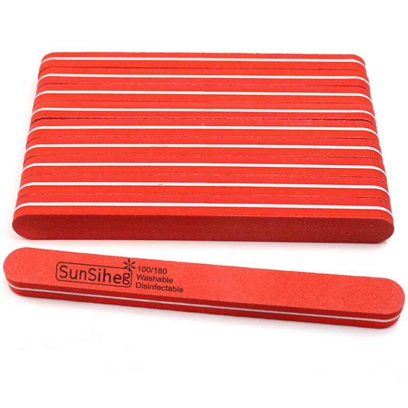 60Pcs Nail Files Nail Buffer 100/180 Double Side Grit Buffing Sanding Nail Makeup Tools Spong Nail File Women Salon: 60PCS-orange