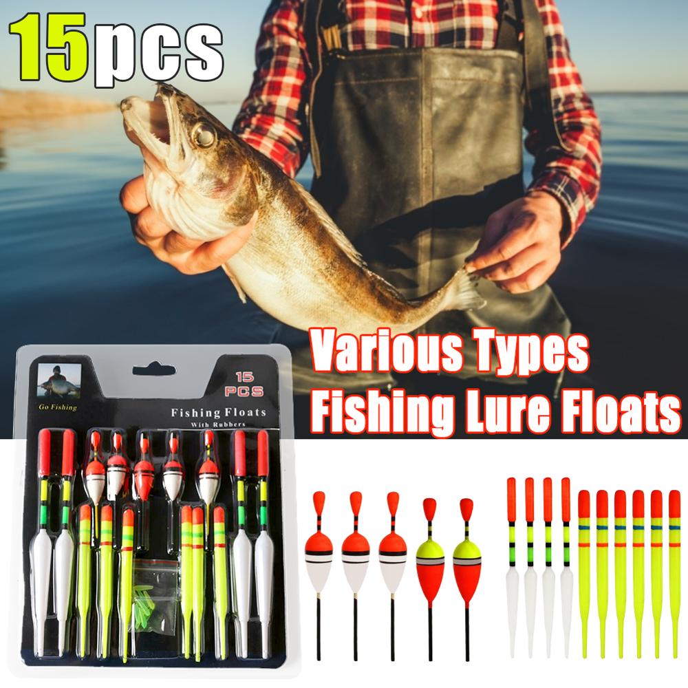15 Pcs/Card Float Fishing Gear Fishing Supplies Fishing Float Suitable For All Kinds Of Fishing Bobbers Rod Long Float Slips