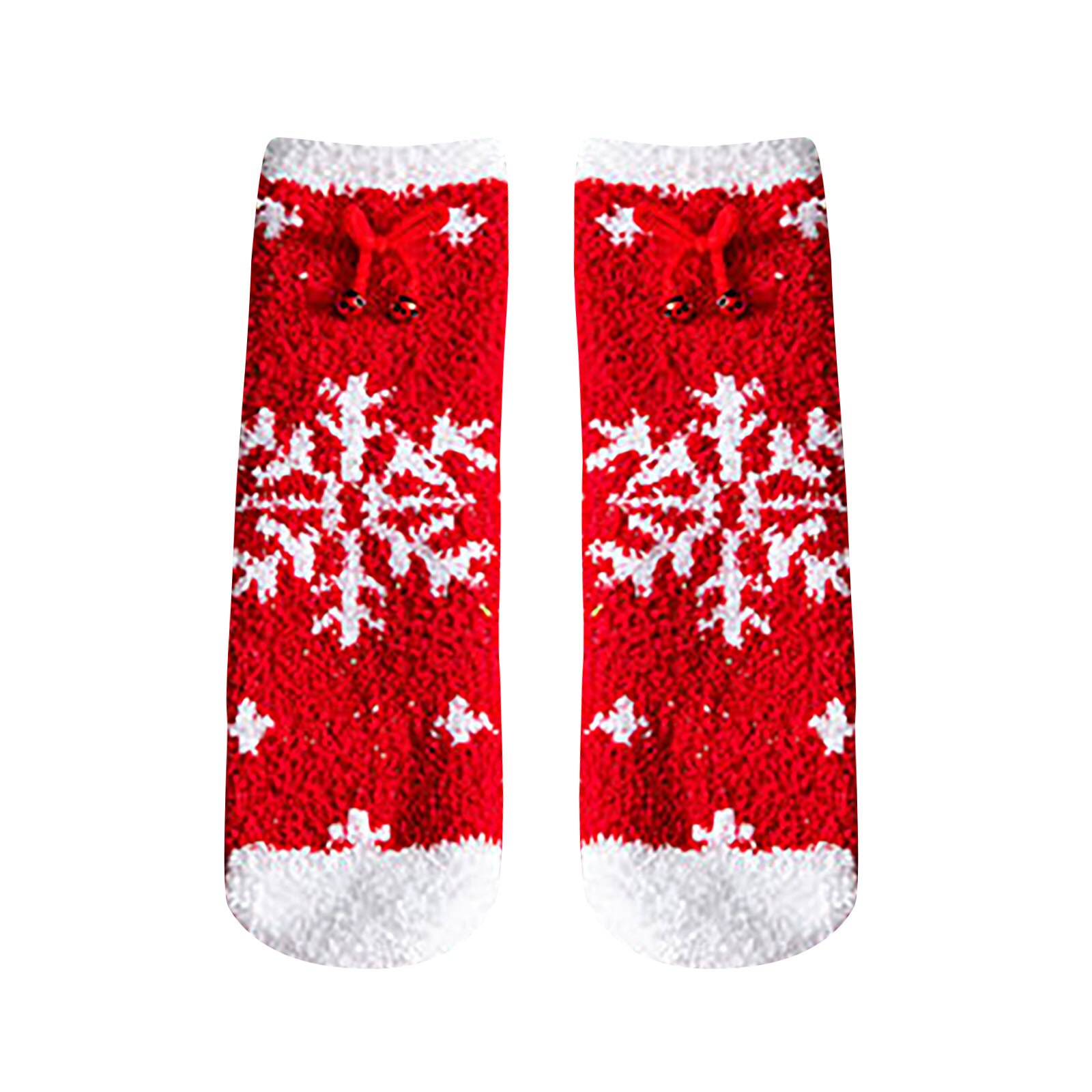 The носки kvinnesokker voksen juletrykk plysj fortykning mellom tude sokker hjemmestrømper носки: En