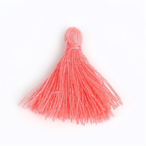 50 PC 27 MM Mini Polyester coton fil tissu gland bricolage pendentif bijoux clé faisant frange garniture artisanat glands accessoires de couture: Coral Red