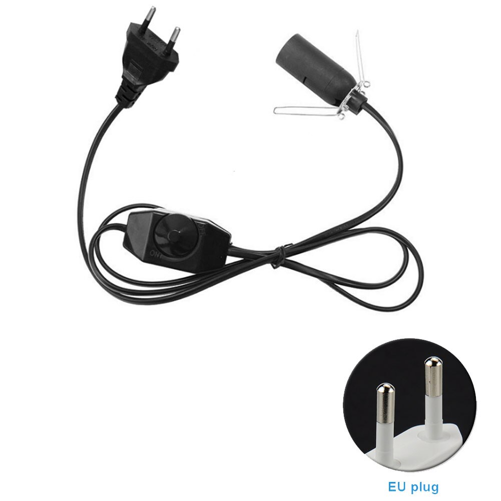Black Dimmer Power Cable Switch Stable Electric Accessories PVC Salt Lamp Control Home E14 Socket Power Replacement