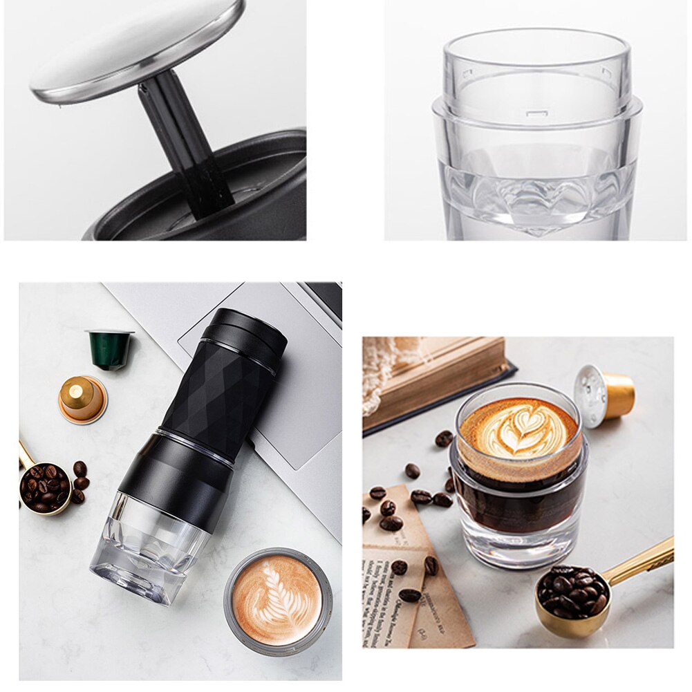Mini Espresso Coffee Machine Portable Coffee Maker Hourglass American Manual Handheld Espresso Coffee Maker For Home Travel