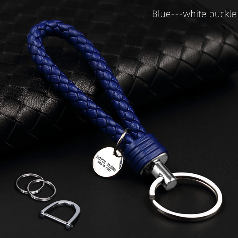 Bilvevd nøkkelring til menn og kvinner, eksklusivt skinnanheng til bilen, nøkkelring til bildeler og tilbehør: Rød