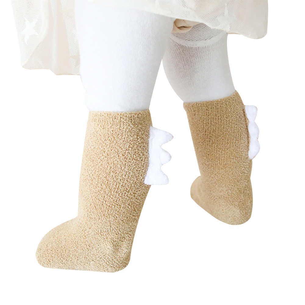 Bas antidérapants en coton pour bébé | Mignons, hautes pour les genoux, longs jambières unisexes pour enfants: Beige / 12M