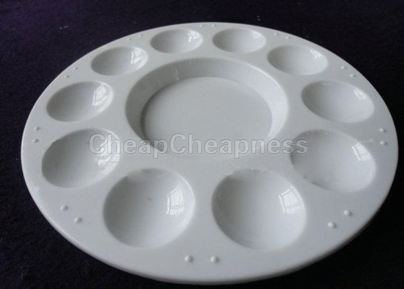 Plastic 10 Wells Palette Art Paint Plastic Drawing Tray Color Palette For Oil Watercolour White Painting Pallet