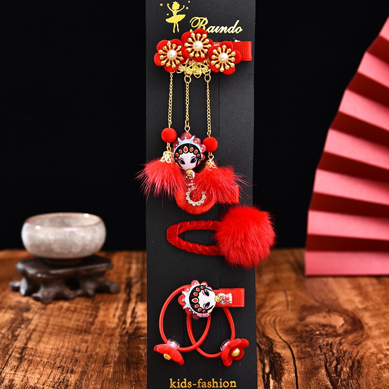 3/5/6 unids/set de horquillas de pelo con borlas de flores bonitas para niños, horquillas de pelo de piel sintética para niñas, horquillas, encantador para niños, accesorios para el cabello: hairball-6 Pcs