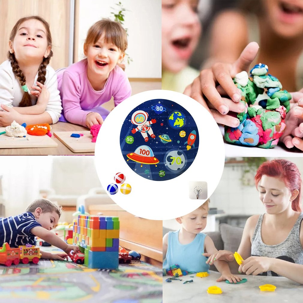 Dart Board Children&#39;s Sticky Ball Target Dart Board Throwing Sticky Ball Single Side Astronaut Parent Child Interation Toy