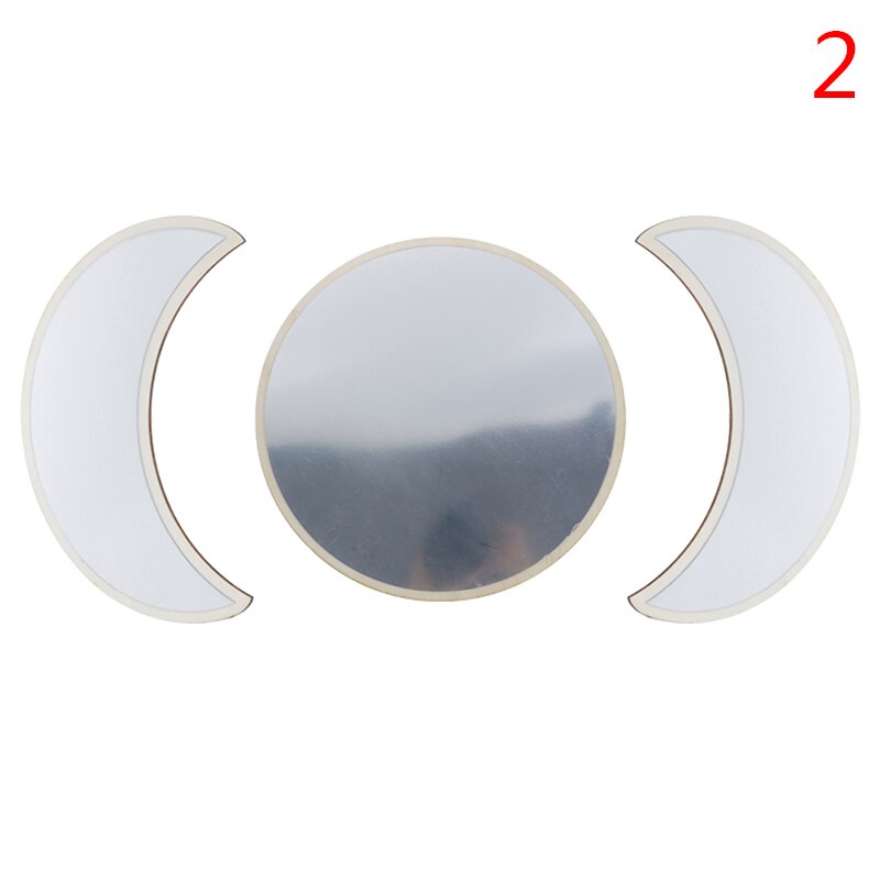 3/5Pcs Natuurlijke Decor Acryl Moonphase Spiegels Interieur Houten Maan Fase Spiegel Bohemian Muur Decoratie Voor Kamer: N2 3PCS