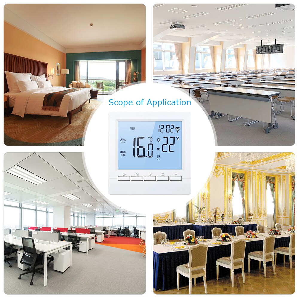 Wifis termostato digital temperaturregulator termostat app kontroll programmerbar elektrisk gulvvarme termostat