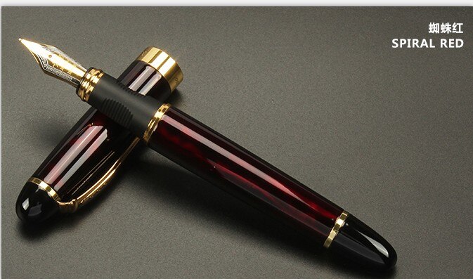 Jinhao-pluma estilográfica de Metal de , plumas clásicas de cuerpo grueso de 1,0mm, pluma de caligrafía con punta curva, de tinta de lujo para escribir, X450