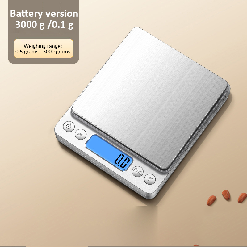 500g/0,01g 3kg/0,1g Elektronische Waage Edelstahl Lebensmittel Waage LCD Display Mini Digitale schmuck Wiegen Küche Waagen Balance: Licht Grün