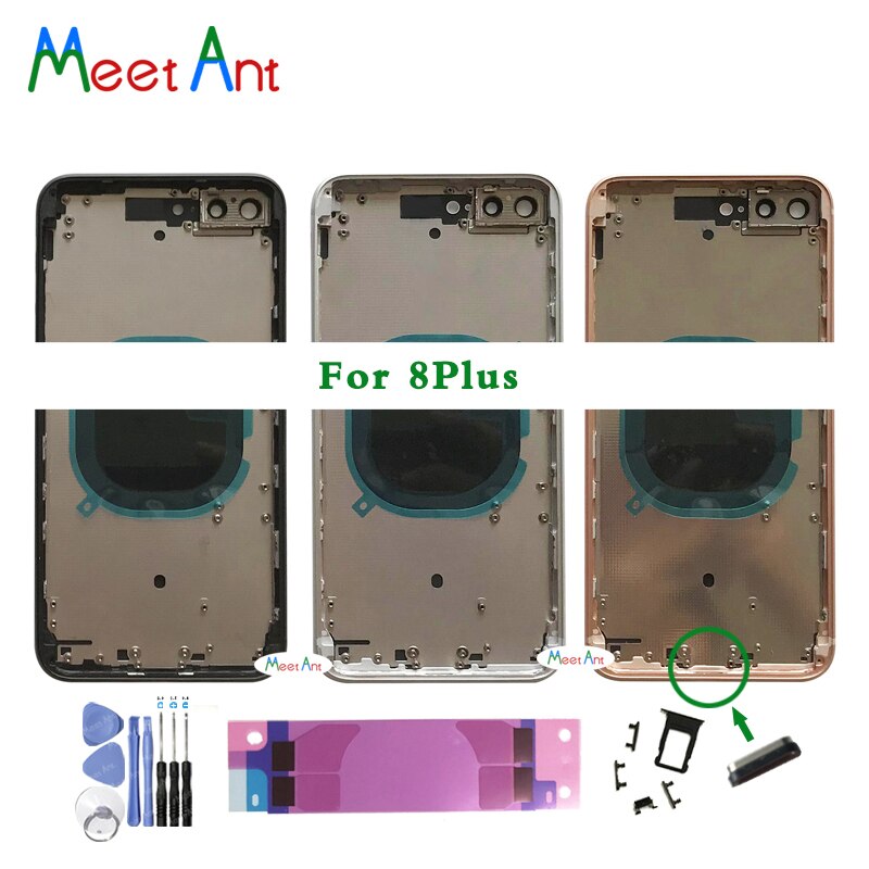 Carcasa trasera de AAA para iphone 8 8G / 8 Plus 8 Plus, carcasa para chasis de puerta trasera, Marco medio de cristal con CE o No CE
