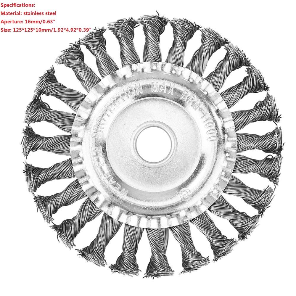 Universal Lawn Mower Grass Trimmer Head Twist Knot Brush Cutter Mower Steel Wire Wheel Brush Disc Garden Tools for Lawn Mower: 16mm Flat