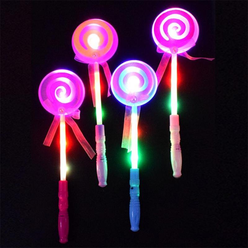 Sugar Heart Shape Glow Sticks LED Light Up Toys Kid Children Adults Lolly Magic Flashing Sticks Toy Colorful Xmas Party