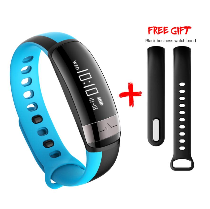 Bluetooth Smart Armband Hartslag activiteit fitness tracker Bloeddruk Sport Band Elektronische Polsband Voor Vrouwen Mannen: Blauw