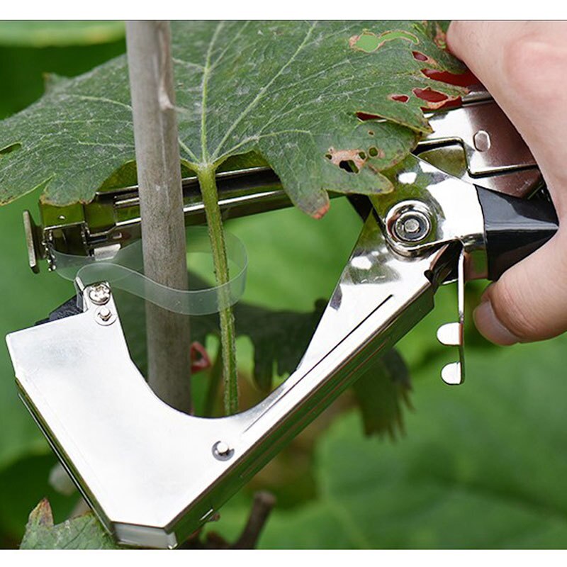 Máquina de amarração planta jardim planta pacote tapetool tapener com 1.1x3000cm de fita, usado para legumes, uvas, tomates, pepinos