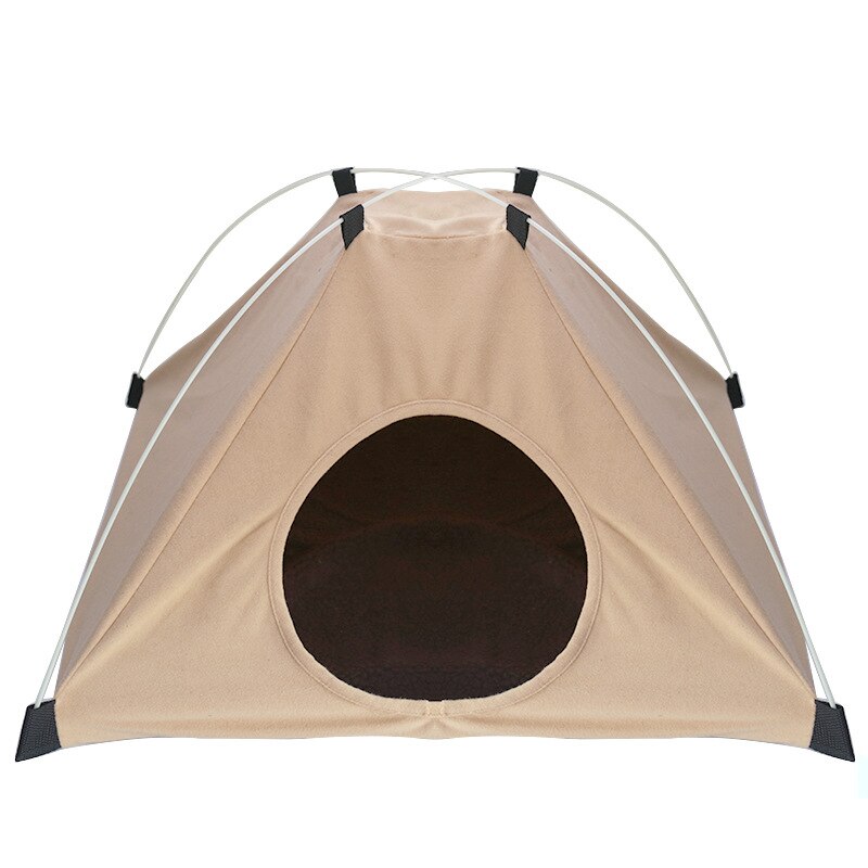 The Pet Tent Nest Can Be Folded with A Velvet Pad To Keep Warm Cat Litter Four Seasons Universal Doghouse Tent: khaki