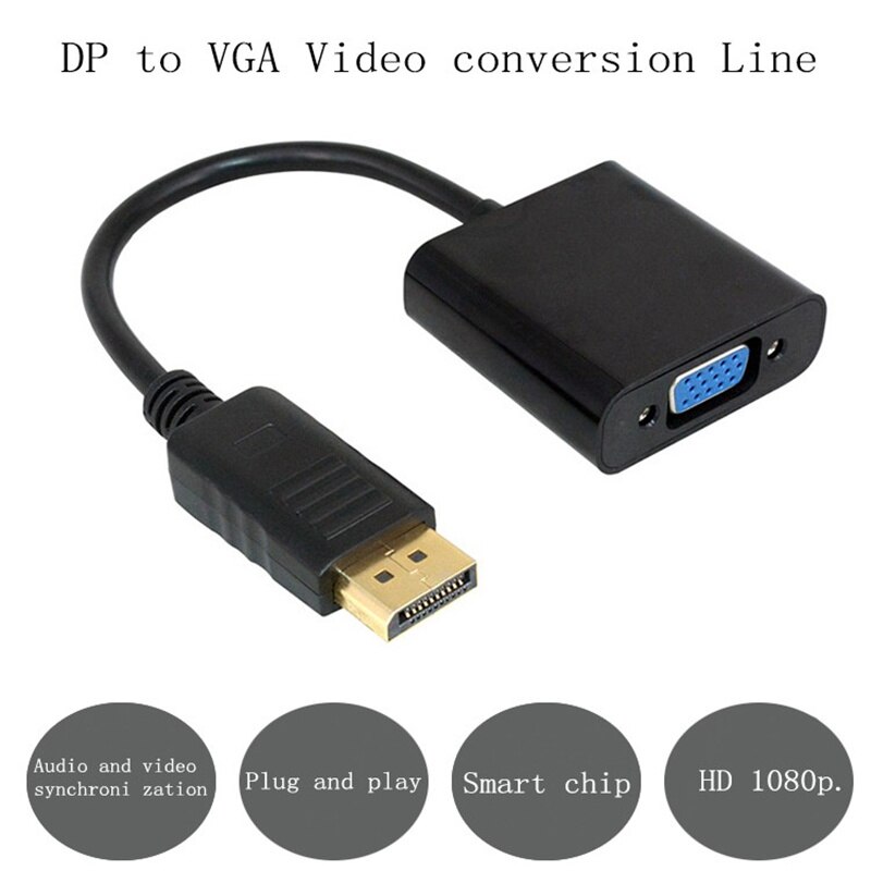 1080P Displayport Dp Naar Vga Adapter Kabel Man-vrouw Converter Display Port Voor Pc Computer Laptop Hdtv Monitor projector