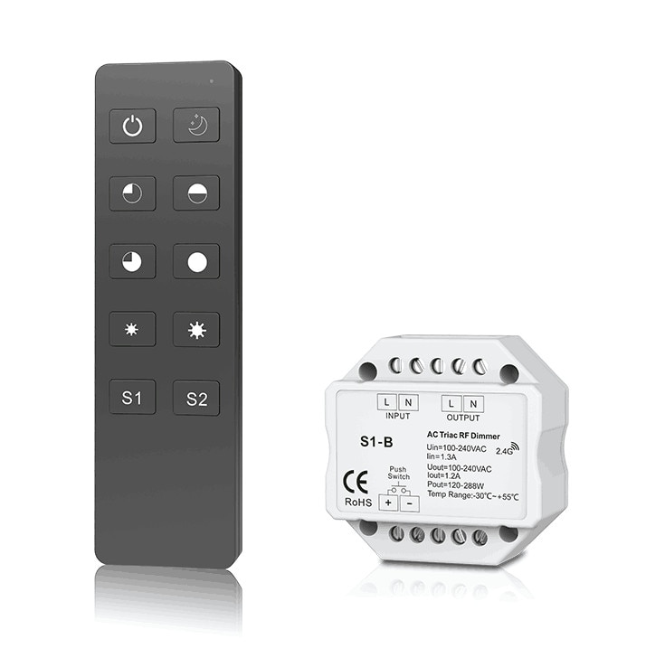 100-240VAC AC Triac RF Push Dimmer and Switch Knx-N Bus High Power Amplifier AC Triac Led Dimmer Controller for Led Downlight Di