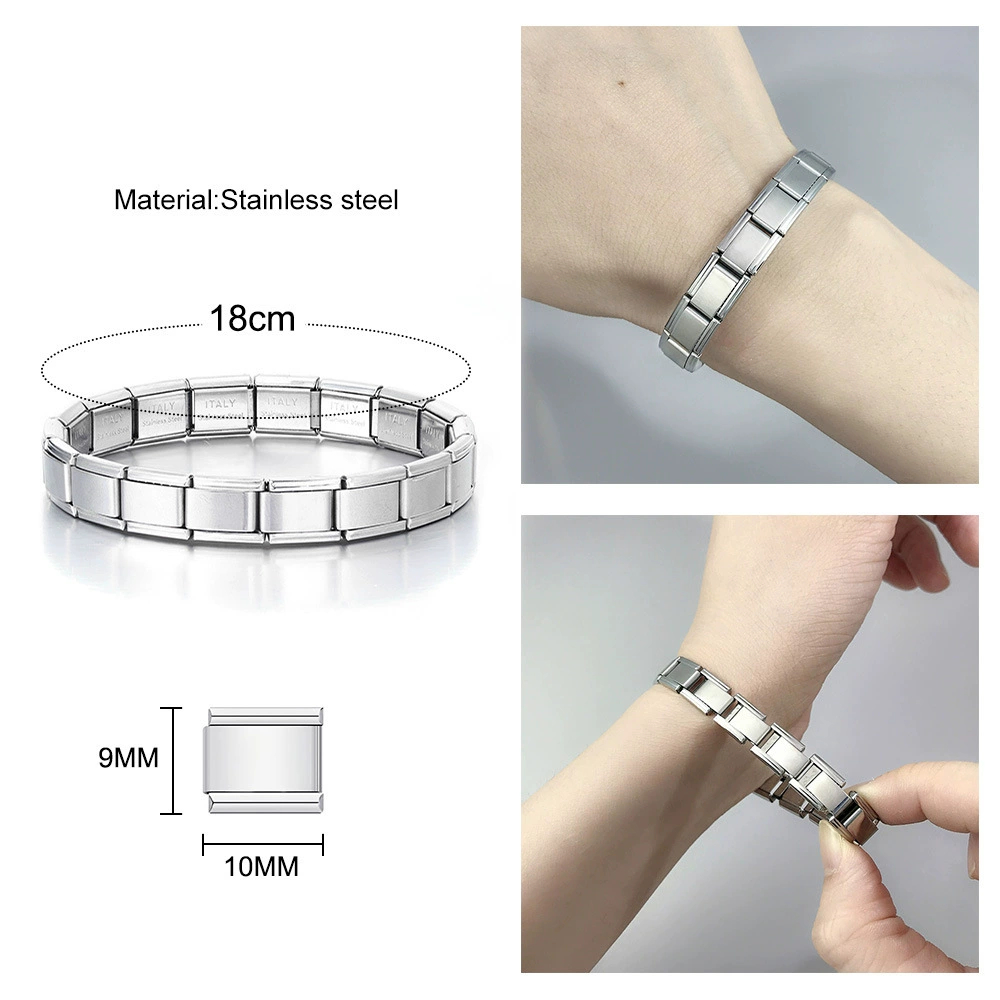 Htpwe rustfritt stål italiensk gjør-det-selv skjøtemodul armbånd passende verktøy menn savner avtakbar stropp armbånd fest daglig smykker