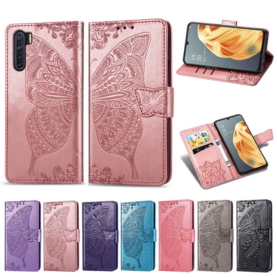 3D Vlinder Flip Case Voor Oppo A91 F15 Case Wallet Leather Telefoon Case Op Voor Oppo A91 F15 Cover