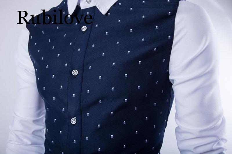 Herre skjorter med lange ærmer plus størrelse bomuld kranie prints casual slim fit sommertøj skjorter til mandlige tøj m -2xl