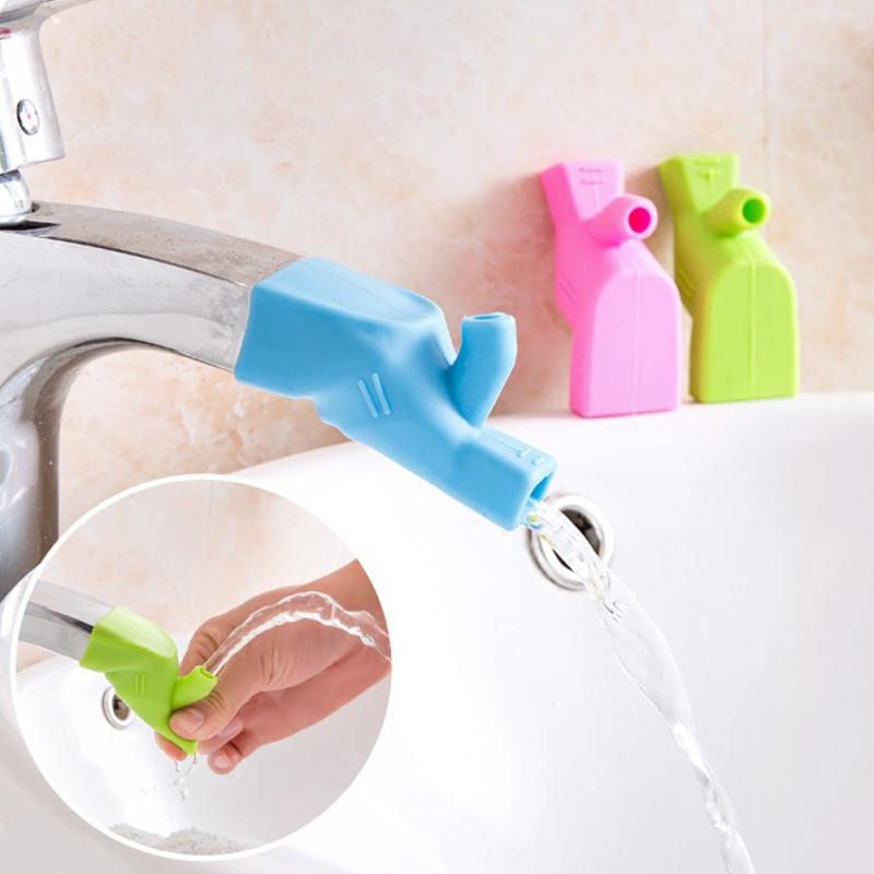 Køkken holdbart lille barn vask af hænder vandhaneforlænger til børns badeværelse springvand mad-grade silikonehane