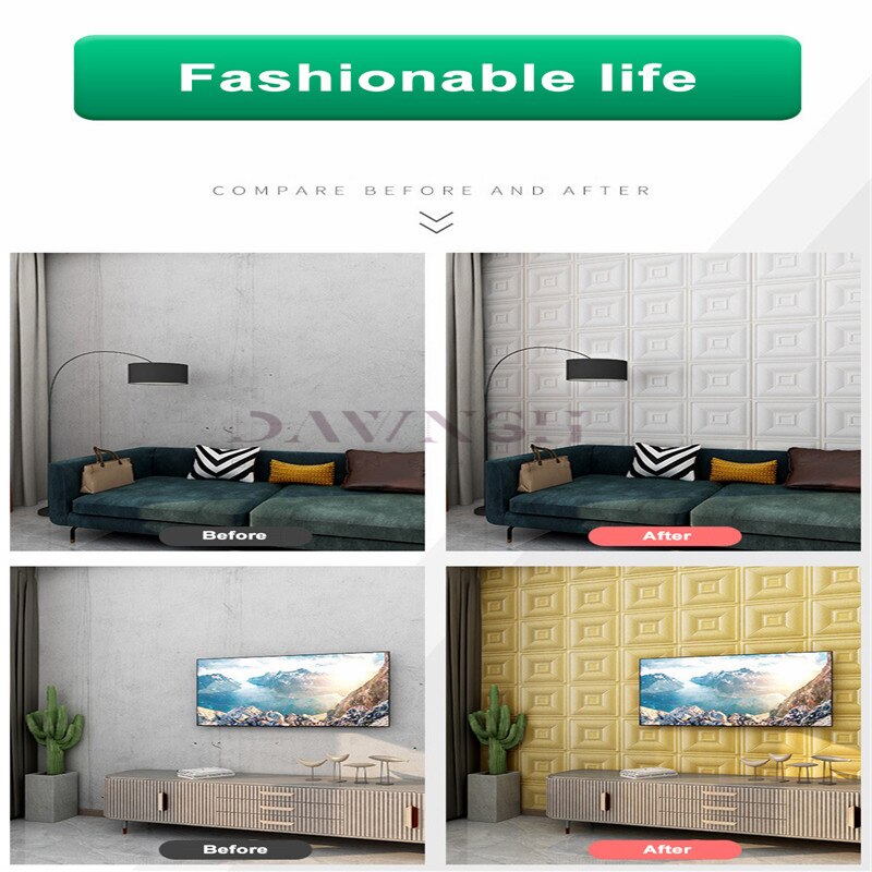 1PCs 70x70 Cm Square Pattern PE Foam Wallpaper 3D Self-Adhesive Anti-Collision Wall Paper For Kids Room Wall Sticker