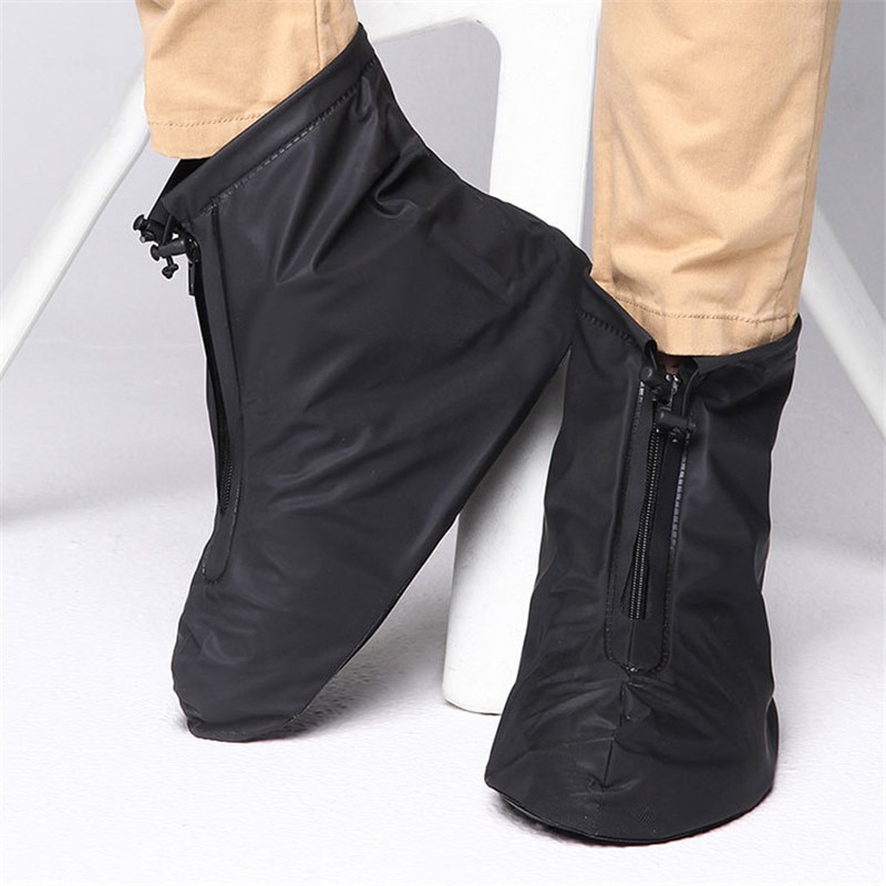 Mænd kvinder sko regnfrakke til regnflader ankelstøvler dække pvc genanvendelig skridsikker dækning til sko med indvendigt vandtæt lag