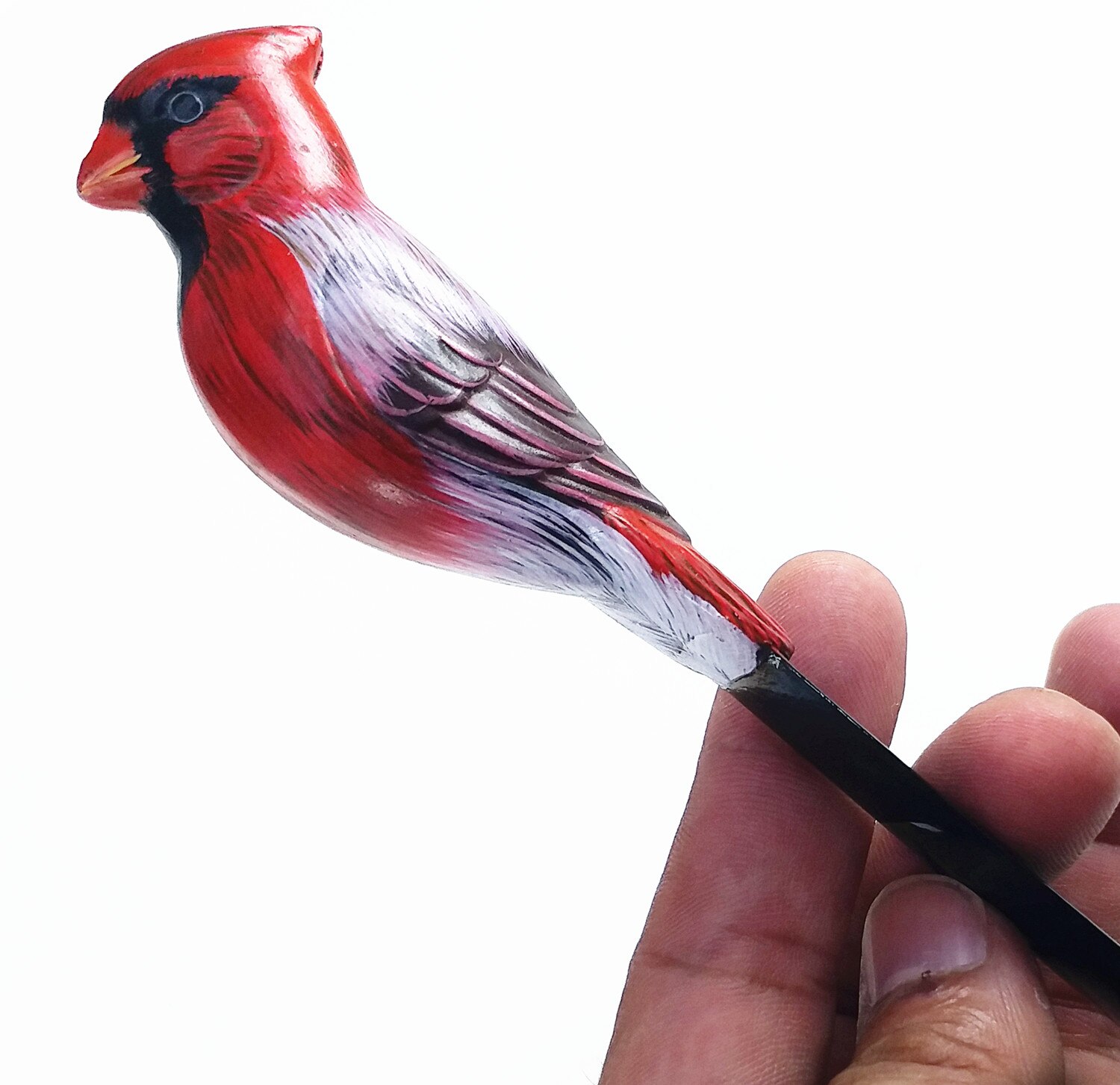 Ouvreur d&#39;enveloppe oiseau 3D, sculpture sur bois, peinture à la main, réminiscence, coupe-papier, signet, Articles de décoration, Collection artisanale