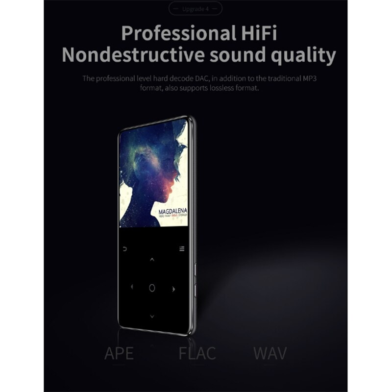 Mp3 spelare inbyggd högtalare bluetooth-spelare 8g med fm-radio/e-bok bärbar slimmad förlustfri ljudmusik walkman