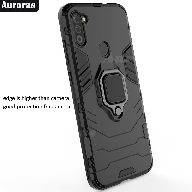 Auroras For Samsung Galaxy A11 Shockproof Armor Case Finger Ring Magnetism Holder Cover For Samsung M11 Phone Cases