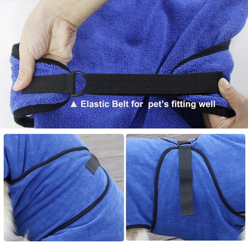 Serviettes de bain absorbantes pour chiens et chats, peignoir à la en fibres ultrafines, serviette de bain à séchage rapide, vêtements d'essuyage pour animaux de compagnie, fournitures pour animaux de compagnie,